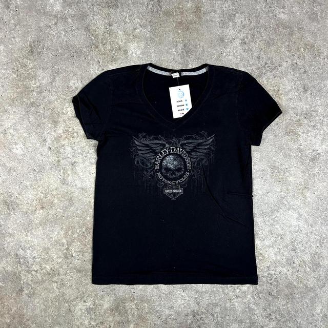 Harley Davidson Women's T-shirt - Black - M on Productcaster.