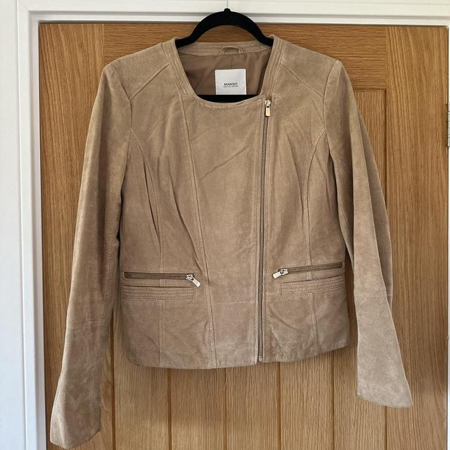 Mango Women's Leather Jacket - Tan - M on Productcaster.