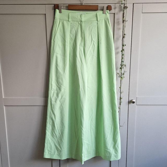 Selected Femme Women's High waisted Trousers - Green - S on Productcaster.