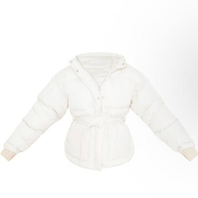 PrettyLittleThing Women's Puffer - Cream - UK 12 on Productcaster.