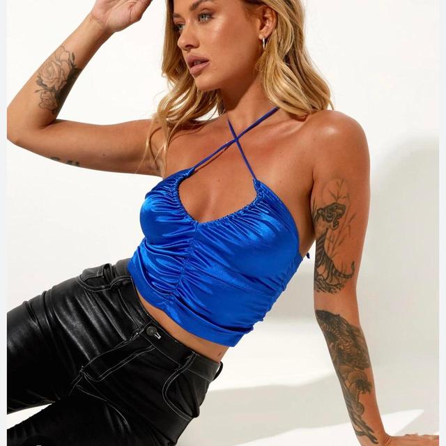 Motel Women's Crop top - Blue - 10 on Productcaster.