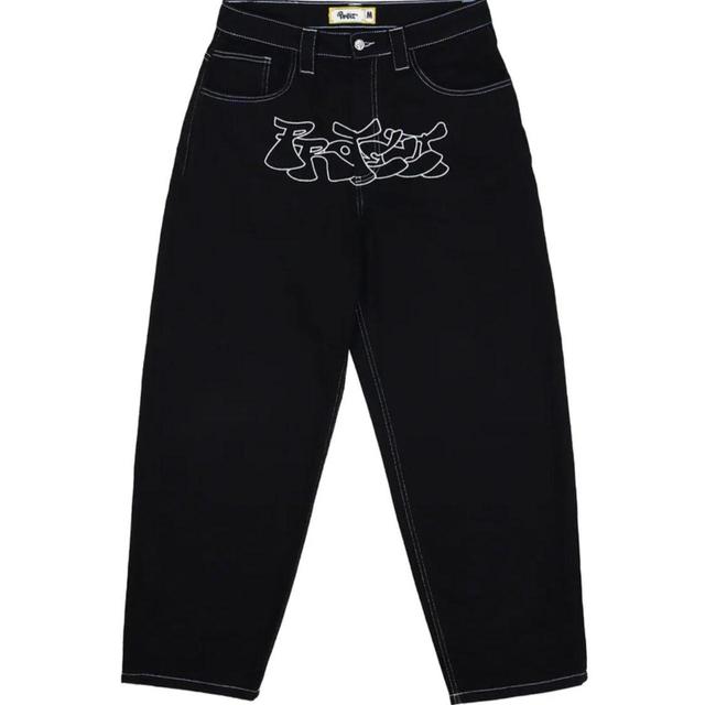 Men's Embroidered Jeans - Black - XL on Productcaster.