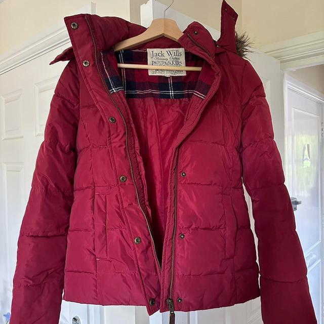 Jack Wills Women's Lightweight Jacket - Red/Burgundy - UK 10 on Productcaster.