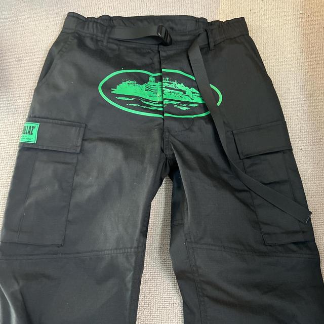 Corteiz Men's Trousers - Black/Green - M on Productcaster.