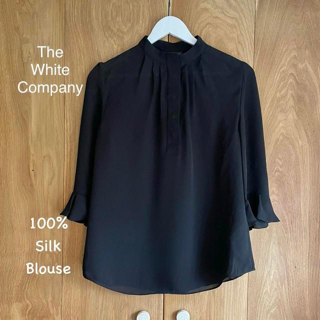 The White Company Women's Blouse - Black - 12 on Productcaster.