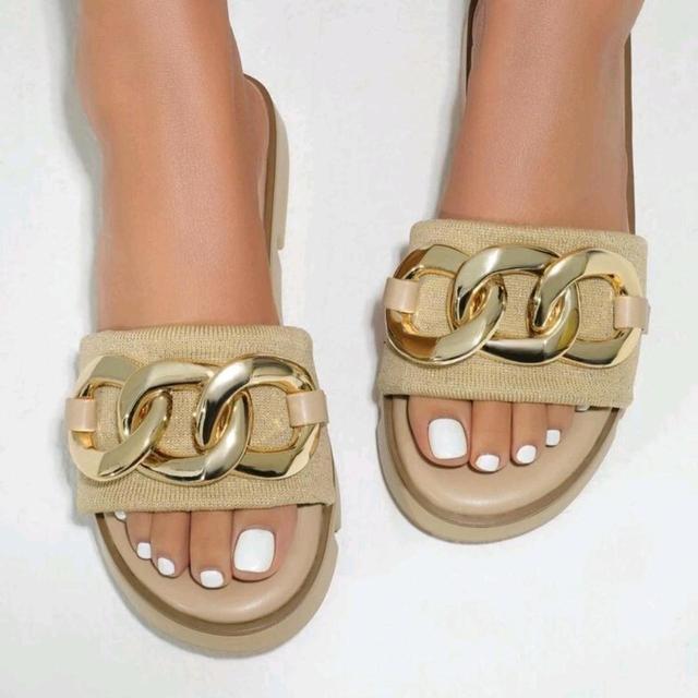 Cuccoo Women's Slides - Tan/Gold - UK 5 on Productcaster.