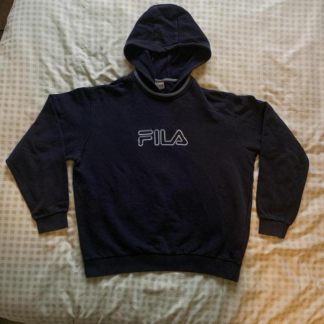 Fila Men's Hoodie - Navy - S on Productcaster.