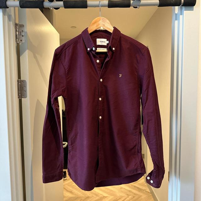 Farah Men's Shirt - Burgundy - S on Productcaster.