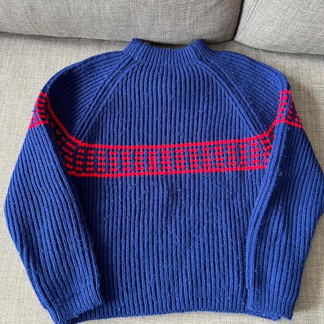 Vintage Women's Jumper - Blue/Red - 6 on Productcaster.