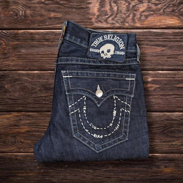 True Religion Men's Jeans - Navy/White - 32" on Productcaster.