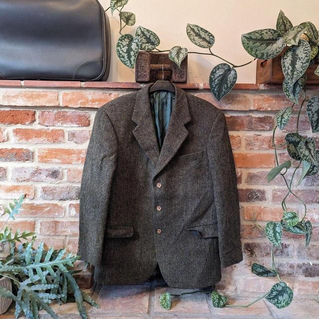 Harris Tweed Men's Coat - Green - L on Productcaster.