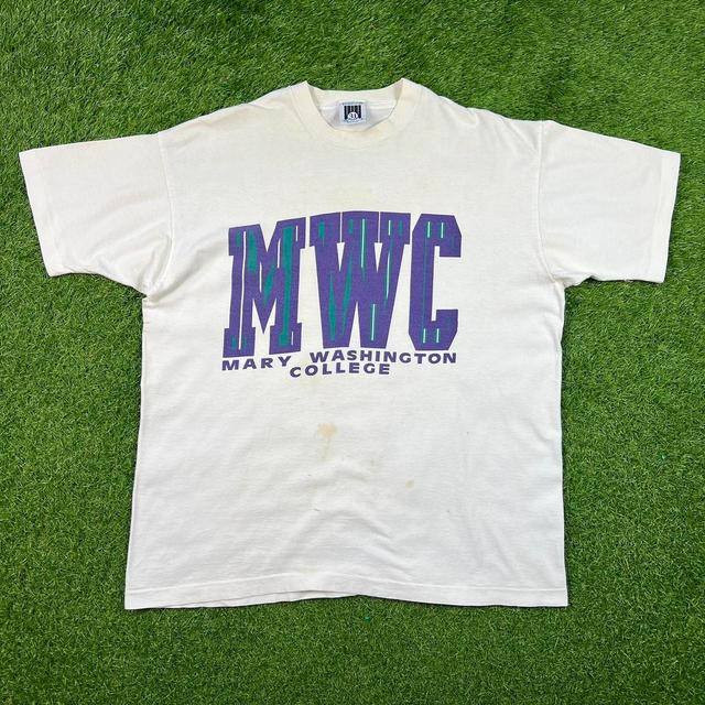 American Vintage Men's T-shirt - White/Purple - XL on Productcaster.