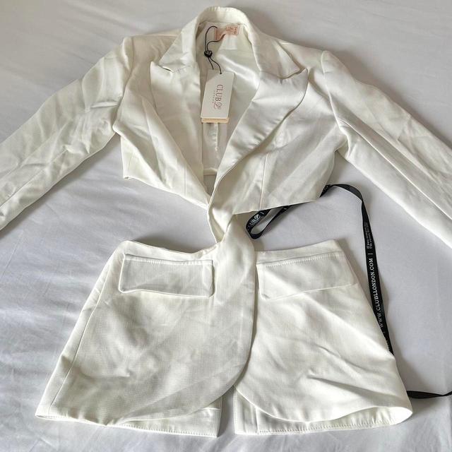 Club L Women's Blazer Jacket - White - UK 8 on Productcaster.