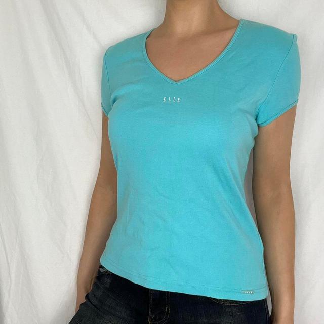 ELLE Women's T-shirt - Blue/White - XL on Productcaster.