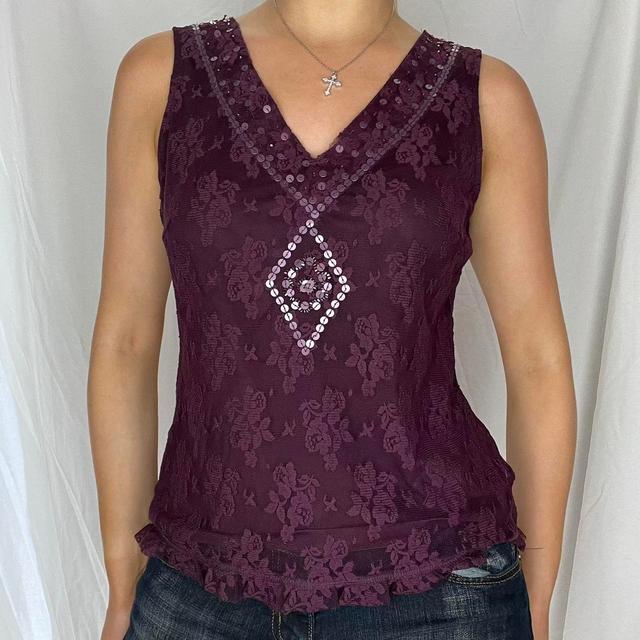 Esprit Women's Vest - Purple/Burgundy - M on Productcaster.