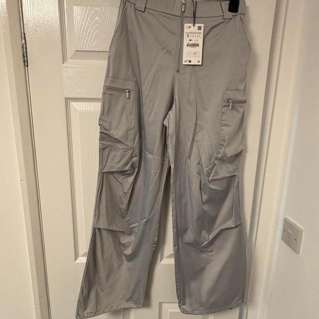 Zara Women's Cargo Trousers - Grey/Silver - UK 8 on Productcaster.