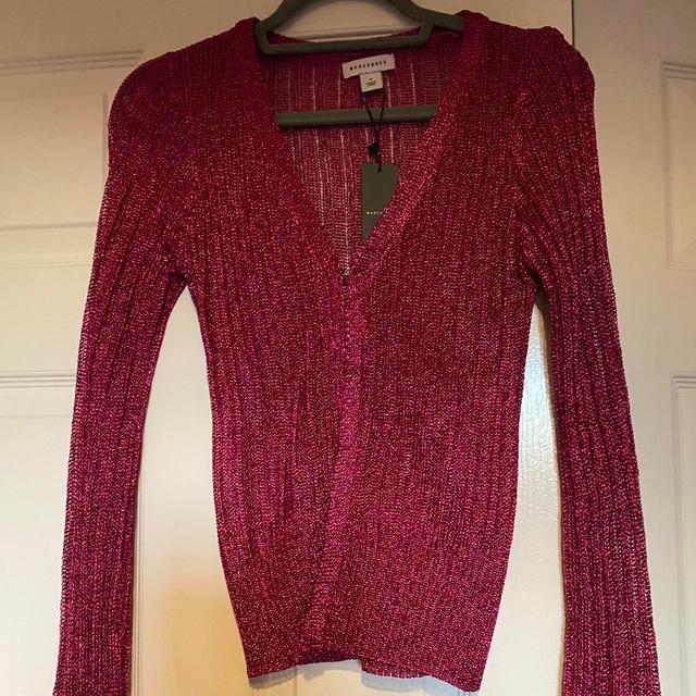 Warehouse Women's Cardigan - Pink/Burgundy - M on Productcaster.