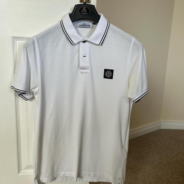 Stone Island Men's Polo shirt - White - M on Productcaster.