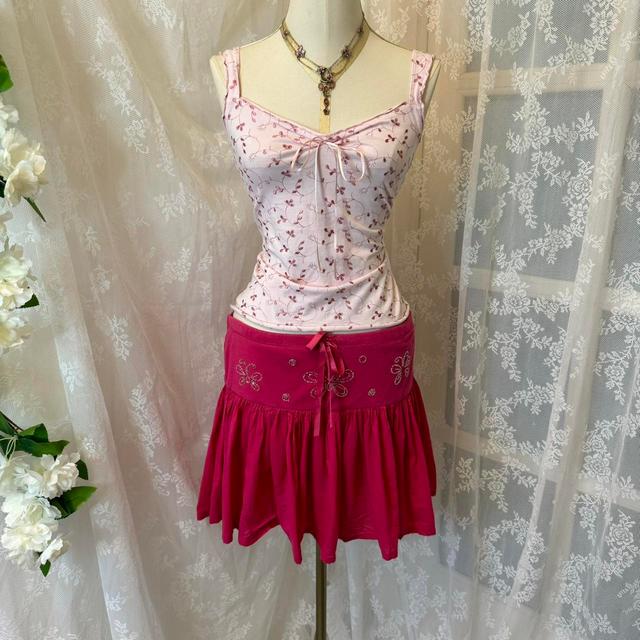 Vintage Women's Mini Skirt - Pink - UK 16 on Productcaster.