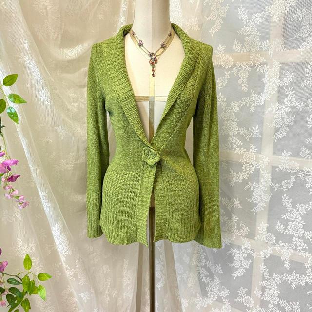 Vintage Women's Cardigan - Green - 12 on Productcaster.