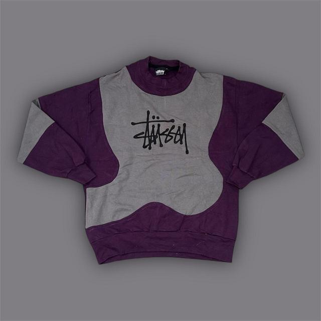 Stüssy Men's Sweatshirt - Purple/Grey - M on Productcaster.