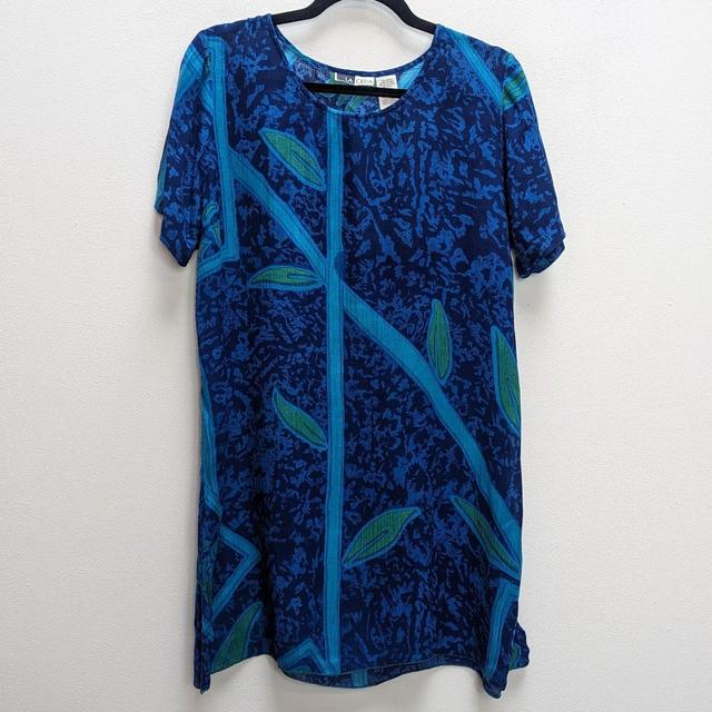 Vintage Women's Rayon Dress - Blue - M on Productcaster.