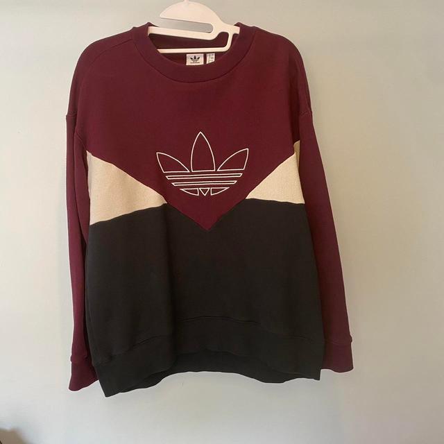 Adidas Women's Sweatshirt - Burgundy/Black - 8 on Productcaster.