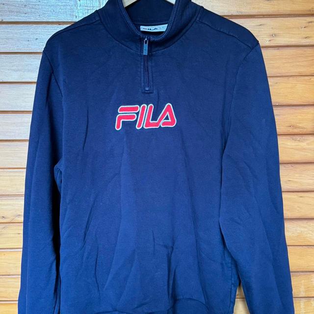 Fila Men's Sweatshirt - Blue/Red - XL on Productcaster.