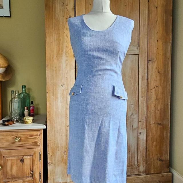 Vintage Women's Pencil Dress - Blue - 8 on Productcaster.