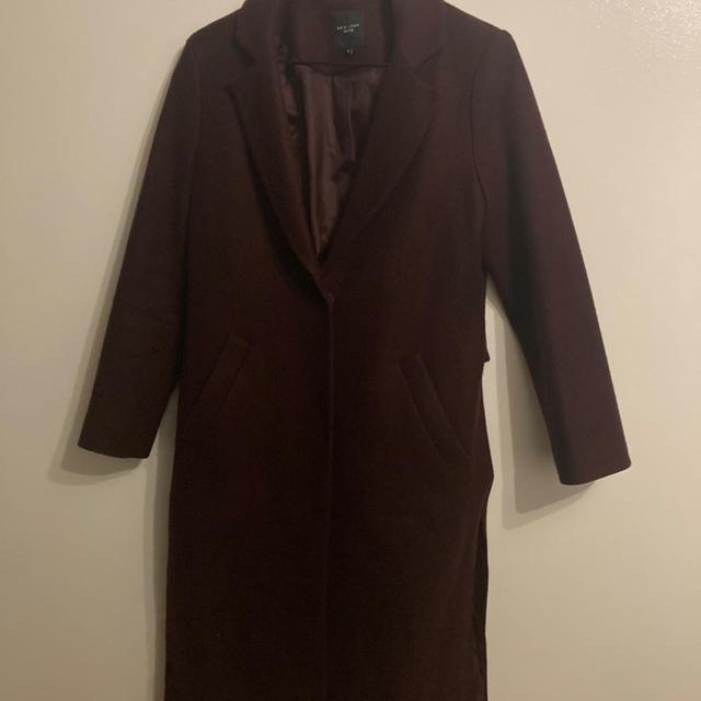 New Look Women's Overcoat - Brown/Burgundy - UK 8 on Productcaster.