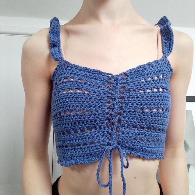 Handmade Women's Crop top - Blue - 6 on Productcaster.