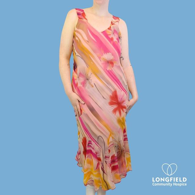 Vintage Women's Maxi Dress - Pink/Orange - 16 on Productcaster.