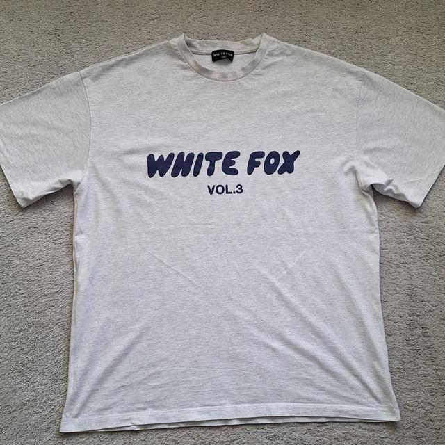 White Fox Boutique Women's T-shirt - Grey/Navy - M on Productcaster.