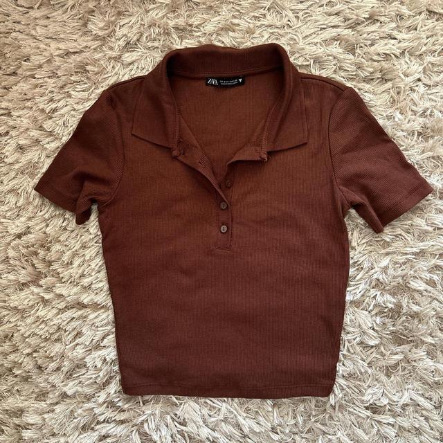 Zara Women's T-shirt - Brown - S on Productcaster.