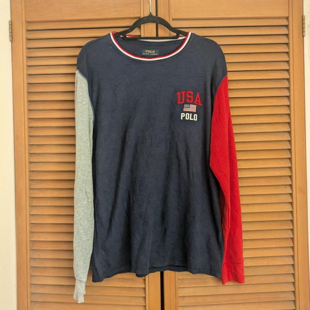 Ralph Lauren Men's Jumper - Red/Navy - L on Productcaster.