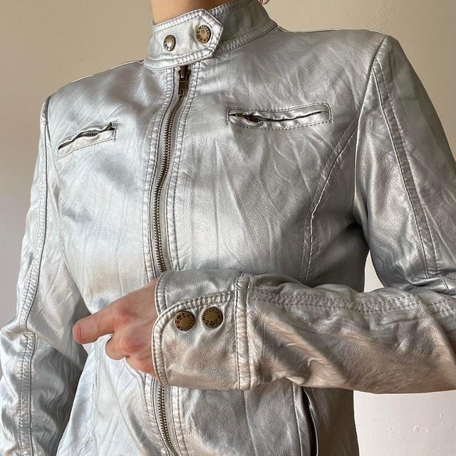 Vintage Women's Lightweight Jacket - Silver - UK 12 on Productcaster.