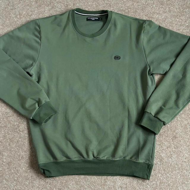 Balenciaga Men's Sweatshirt - Green/Khaki - M on Productcaster.