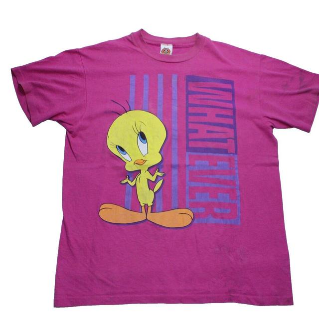 Looney Tunes Men's T-shirt - Pink - L on Productcaster.