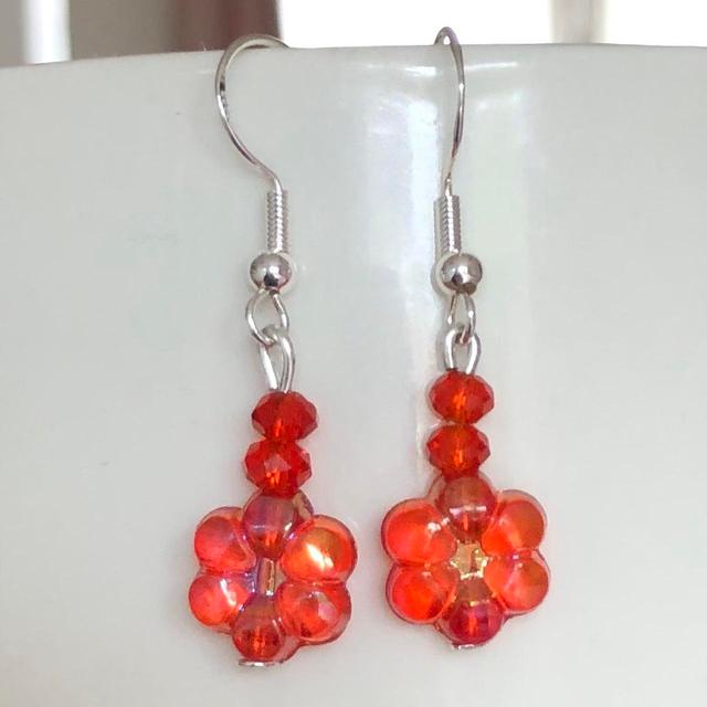 Handmade Women's Earrings - Red on Productcaster.