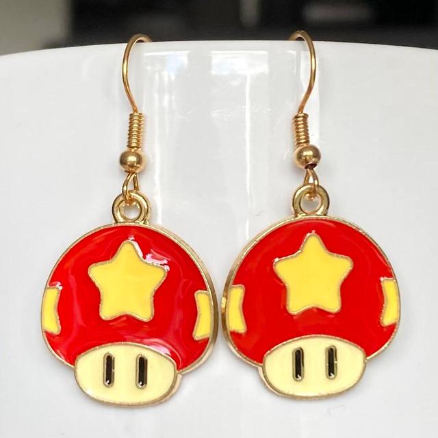 Handmade Women's Earrings - Red/Yellow on Productcaster.