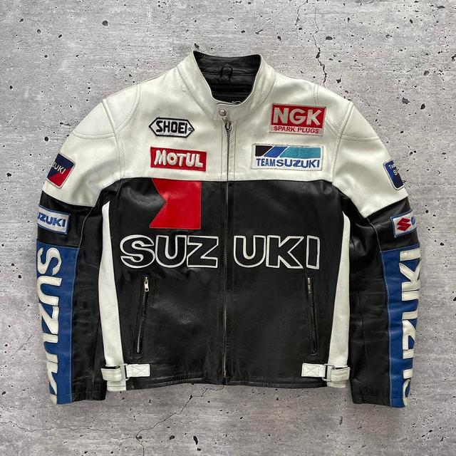 Suzuki Men's Bomber Jacket - Black/White - M on Productcaster.