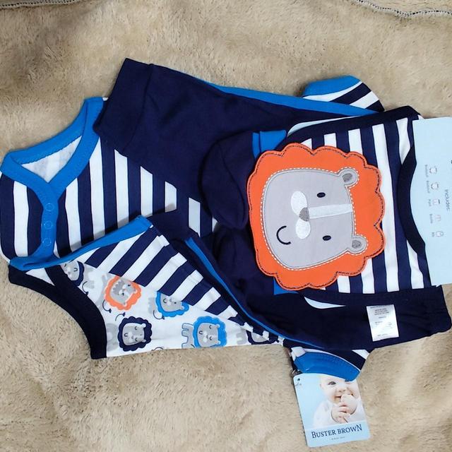 Kids' Sleepsuit - White/Navy - 6-9 months on Productcaster.