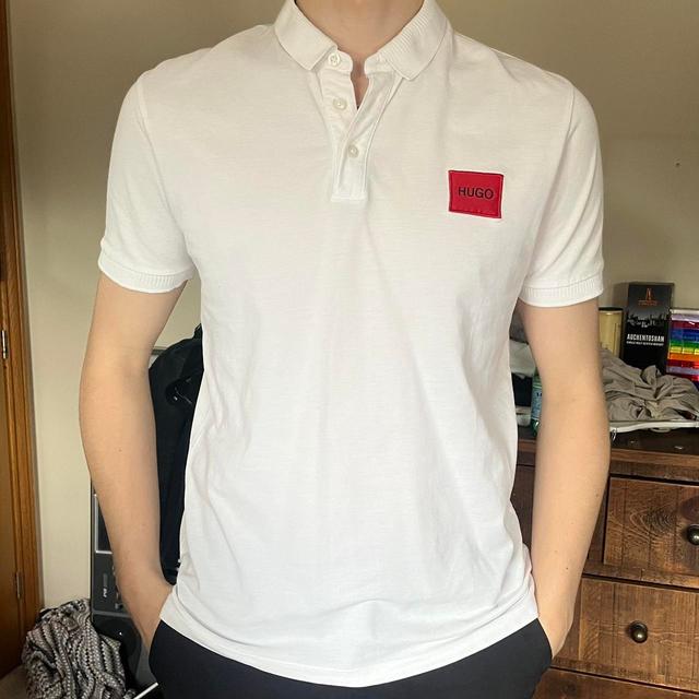 Hugo Boss Men's Polo shirt - White/Red - M on Productcaster.