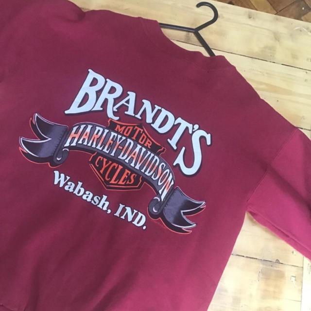 Harley Davidson Men's Sweatshirt - Burgundy - M on Productcaster.