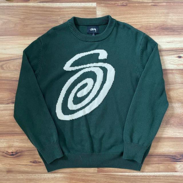 Stüssy Men's Jumper - Green - M on Productcaster.