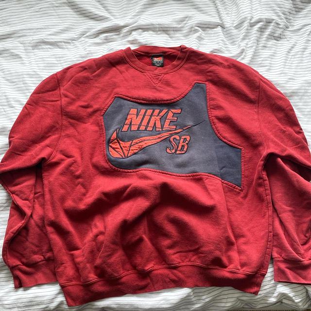 Nike Men's Sweatshirt - Red - M on Productcaster.