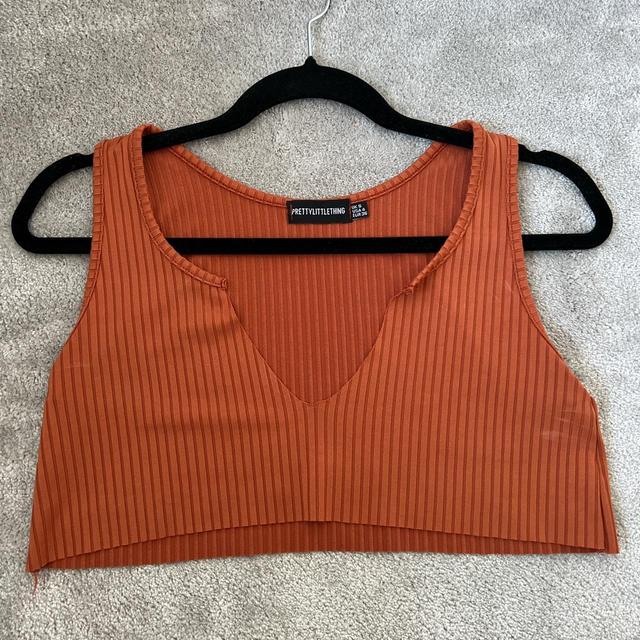 PrettyLittleThing Women's Crop top - Orange - 8 on Productcaster.