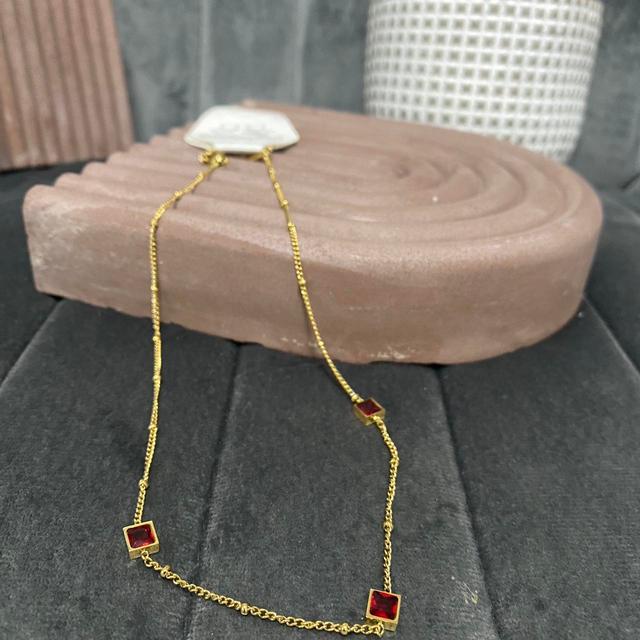 Designer Women's Necklace - Gold/Red on Productcaster.