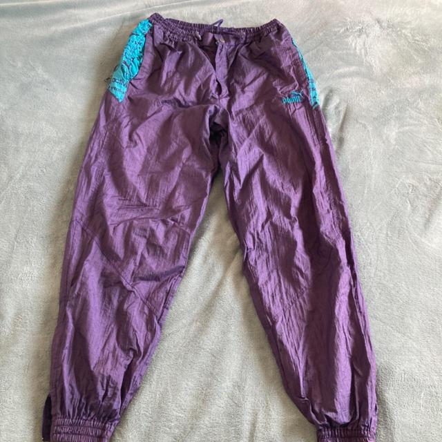 Puma Men's Sweatpants - Purple/Green - S on Productcaster.