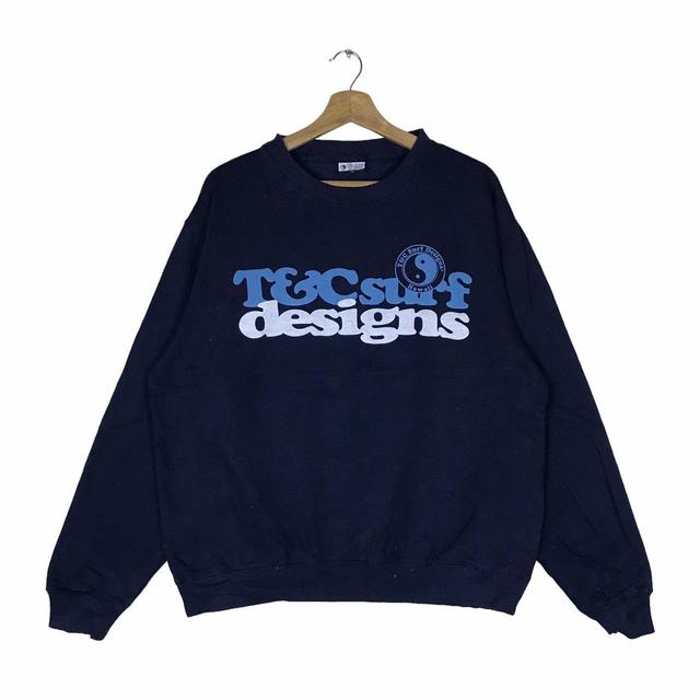 Vintage Men's Sweatshirt - Navy - L on Productcaster.